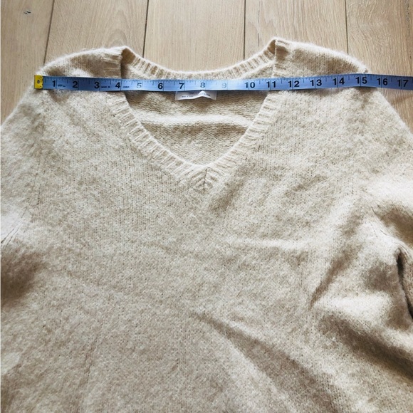 Oak + Fort Wool Blend Bell Sleeve Sweater in Cream - Picture 2 of 10